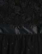 allyson Rochie negră taliată midi cu plasă decorativă Celerise