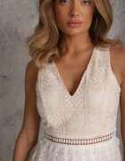 allyson Rochie Plisată Bej deschis cu bretele cu model decorativ și fermoar Mirilla