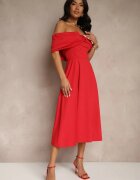 allyson Rochie Roșie Cloche Decorată Cu Fundă Odarra
