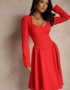 allyson Rochie Roșie cu croială evazată cu partea superioară tip corset Tillitte