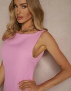 allyson Rochie Roz în stil balon cu volan decorativ Efavara
