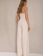allyson Salopetă Bej pe gât cu nasturi și cu picioare largi Tadelli