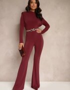 allyson Salopetă Taliată Bordeaux De cocktail cu Decupaj Decorativ la Spate Sewini