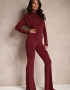 allyson Salopetă Taliată Bordeaux De cocktail cu Decupaj Decorativ la Spate Sewini