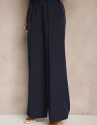 allyson Set bleumarin Pantaloni cu croială largă și Bluză petrecută cu elastic Reavilora