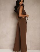 allyson Set Maro Pantaloni cu croială largă și Bluză petrecută cu bandă elastică Reavilora