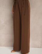 allyson Set Maro Pantaloni cu croială largă și Bluză petrecută cu bandă elastică Reavilora