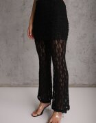 allyson Set Negru din Dantelă Top Halter și Pantaloni Decorați cu Fustă Integrată Celanix