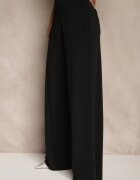 allyson Set Negru Pantaloni Largi și Bluză Decorată cu șnur Halomia