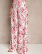 allyson Set Roz Floral Cămașă cu Mânecă Scurtă și Pantaloni Largi Revanae