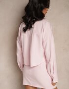 allyson Set Roz Fustă și Cămașă Decorate cu Imitație de Buzunare Grelsedi