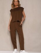 allyson Set Trening Maro cu Viscoză Pantaloni cu Șnur Decorativ și Top Nitunela