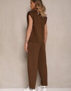 allyson Set Trening Maro cu Viscoză Pantaloni cu Șnur Decorativ și Top Nitunela