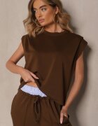 allyson Set Trening Maro cu Viscoză Pantaloni cu Șnur Decorativ și Top Nitunela