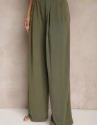allyson Set Verde închis Bluză cu pernuțe la umeri și Pantaloni drepți cu elastic în talie Divanes
