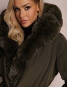 alnwick Geacă Parka Verde închis cu cordon și glugă cu blană Bellad
