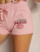 alnwick Pantaloni scurți Roz din Bumbac cu elastic în talie și șnur decorate cu imprimeu decorativ Jertalia