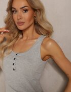 alnwick Top din Bumbac Gri cu Croi Asimetric Ornat cu nasturi cu Reglare pe lateral Vilalina