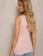 alnwick Top Roz De Bumbac cu croială asimetrică Decorat cu nasturi cu reglare laterală Vilalina