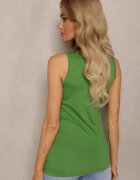 alnwick Top Verde din Bumbac cu Croi Asimetric Decorat cu Nasturi cu Ajustare pe Lateral Vilalina