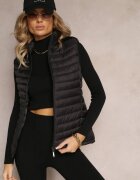 alnwick Vestă Neagră matlasată cu glugă și buzunare Kimes
