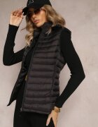 alnwick Vestă Neagră matlasată cu glugă și buzunare Kimes