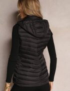 alnwick Vestă Neagră matlasată cu glugă și buzunare Kimes