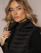 alnwick Vestă Neagră matlasată cu glugă și buzunare Kimes