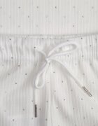 ambitionfly Compleu Oversize Alb Zdobit cu Pietre Tricou și Pantaloni Arnateia