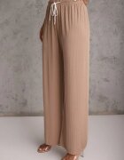 ambitionfly Compleu Oversize Bej Decorat cu Strassuri Tricou și Pantaloni Arnateia