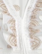 ambitionfly Rochie de vară Boho din bumbac cu broderie în modele și volănaș Alemite Bej