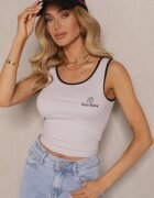 ambitionfly Top Gri din Viscoză și Imprimeu Decorativ Amotia