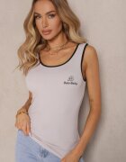 ambitionfly Top Gri din Viscoză și Imprimeu Decorativ Amotia