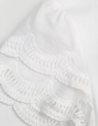 ambitionfly Tricou alb din bumbac cu mâneci din dantelă Hycis