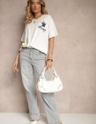 ambitionfly Tricou Alb din Bumbac și Imprimeu Decorativ Sovreti