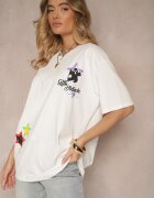 ambitionfly Tricou Alb din Bumbac și Imprimeu Decorativ Sovreti