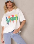 ambitionfly Tricou Alb Oversize cu Inscripție Imprimată Ilorella