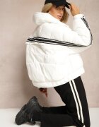 ann gissy Geacă Albă Oversize cu cusături matlasate buzunare și tiv elastic Zinnaria