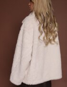ann gissy Jachetă Albă Cu două rânduri de nasturi Blană artificială Oversize Manella