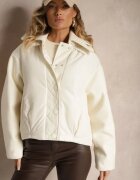 ann gissy Jachetă Albă Încheiată cu capse Cu guler detașabil și inserții textile Liolie