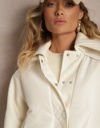 ann gissy Jachetă Albă Încheiată cu capse Cu guler detașabil și inserții textile Liolie