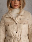 ann gissy Jachetă bej matlasată cu guler până la genunchi Vilia