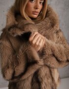 ann gissy Jachetă Maro deschis Blană artificială Croi oversize Cu guler decorativ Monella