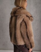 ann gissy Jachetă Maro deschis Blană artificială Croi oversize Cu guler decorativ Monella