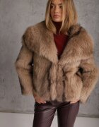 ann gissy Jachetă Maro deschis Blană artificială Croi oversize Cu guler decorativ Monella