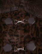 ann gissy Jachetă Maro Scurtă de Blană cu Imprimeu Leopard cu Închidere Originală Otizana