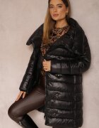 ann gissy Jachetă Neagră cu guler larg și cordon legat Proswetel