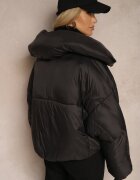 ann gissy Jachetă Neagră cu Mâneci tip Liliac cu Guler Larg și Borduri Elastice Neavirae