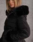 ann gissy Jachetă Neagră Matlasată cu Blană Pasilinai