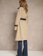 ann gissy Palton Bej-bleumarin din bumbac tip trenci cu inserții din denim Felsedi